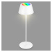 Briloner LED stolní lampa Kiki s dobíjecí baterií RGBW, bílá