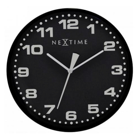 Designové nástěnné hodiny 3053zw Nextime Dash black 35cm FOR LIVING