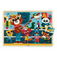 Djeco Dřevěné puzzle Veselá kapela - 35 pcs