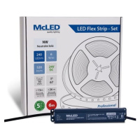 McLED  LED pásek - sada 6 m, 240 LED/m, NW, 6 W/m, DC 24V, 520 lm/m, CRI90, IP67, 10 mm, vodič 3