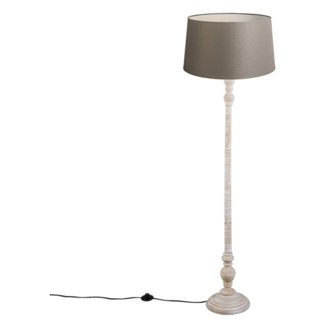 Venkovská stojací lampa taupe s plátěným odstínem 45 cm - Classico QAZQA