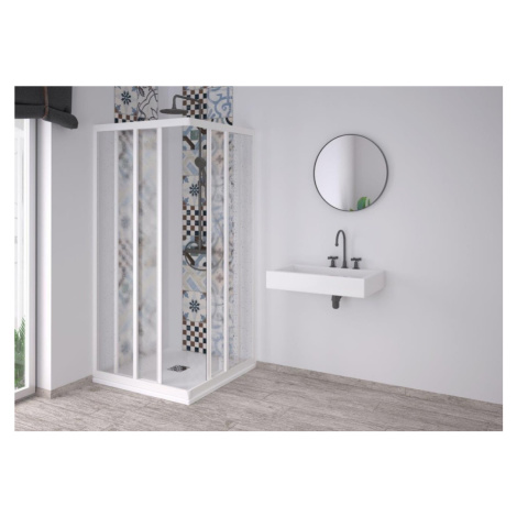 FORTE Čtvercový sprchový kout ACRIL ANGOLO NEW Barva rámu Bílá, Rozměr A 80, Rozměr B 80 OLNAC2F