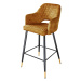 LuxD Designová barová židle Laney hořčicový samet