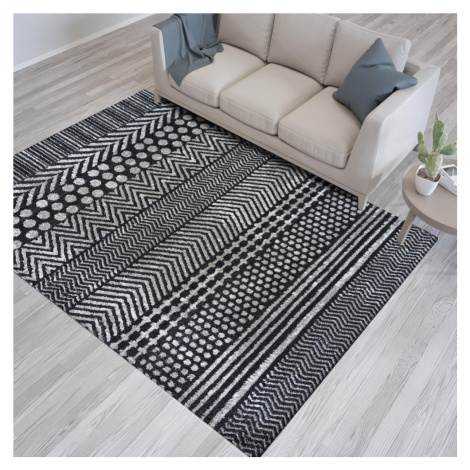 Designový koberec v šedé barvě s jemnými vzory Šířka: 80 cm | Délka: 150 cm