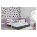 BMS Dětská postel s přistýlkou ERYK 2 | bílá Barva: bílá / růžová, Rozměr: 190 x 80 cm
