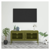 vidaXL TV skříňka olivově zelená 105 x 35 x 50 cm ocel