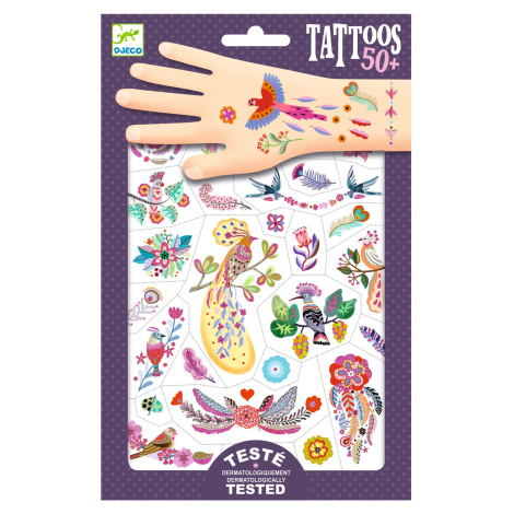 DJECO Tetování třpytiví ptáčci