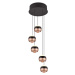 LED závěsné svítidlo s kovovým stínidlem ø 30 cm v černo-měděné barvě Orbit – Trio Select