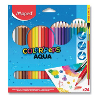 Pastelky MAPED Color'Peps Aqua - 24 barev + štětec