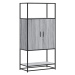 vidaXL Skříň highboard šedá sonoma 68x35x139cm kompozitní dřevo a kov