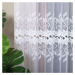 Dekorační vzorovaná záclona na žabky BASTIA LONG bílá 300x250 cm (cena za 1 kus dlouhé záclony) 