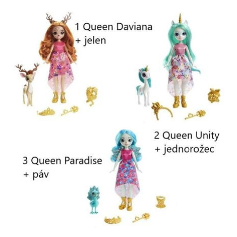 ENCHANTIMALS PANENKY KOLEKCE ROYAL varianta 3 Queen Paradise + páv Mattel
