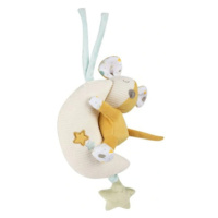 Canpol babies Závěsná plyšová hračka s melodií a pískatkem - Myška na měsíčku