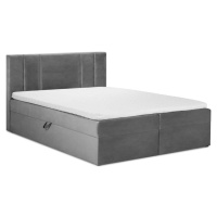 Šedá boxspring postel s úložným prostorem 200x200 cm Afra – Mazzini Beds