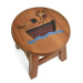 Oriental stolička dřevěná, dekor zvířátka v lodi