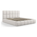 Světle šedá čalouněná dvoulůžková postel s úložným prostorem s roštem 180x200 cm Bellis – Micado