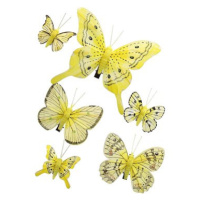 DOMMIO Motýlci se skřipcem 6 ks, žlutí