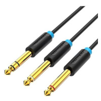 Vention TRS 6.5mm Male to 2*6.5mm Male Audio Cable 3m Black