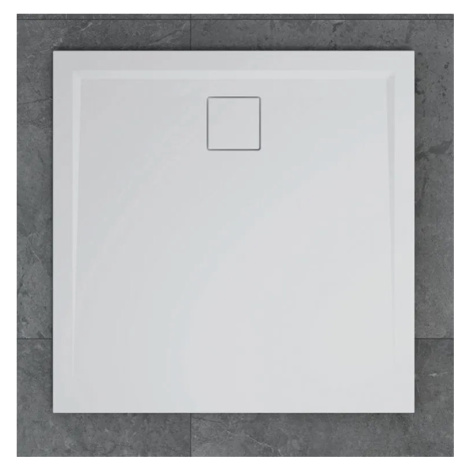 RONAL LIVADA W20Q09004, 90x90x3,5 cm, čtvercová sprchová vanička z litého mramoru, bílá (Sanswis