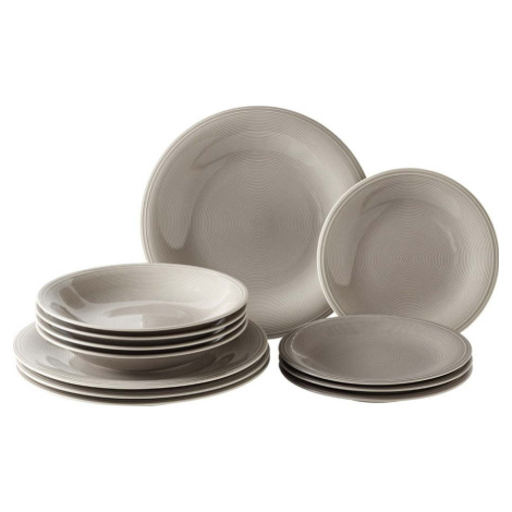 12dílná sada šedých porcelánových talířů Villeroy & Boch Like Color Loop