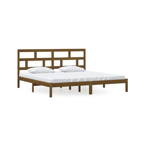 Rám postele medově hnědý masivní borovice 200 × 200 cm, 3101241 SHUMEE