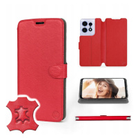 Pouzdro Mobiwear pro Motorola Edge 50 Pro Red Leathe