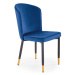 Židle K446 látka velvet/kov tmavě modrá