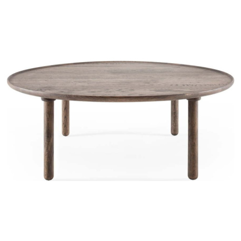 Hnědý kulatý konferenční stolek z dubového dřeva ø 100 cm Mu – Gazzda