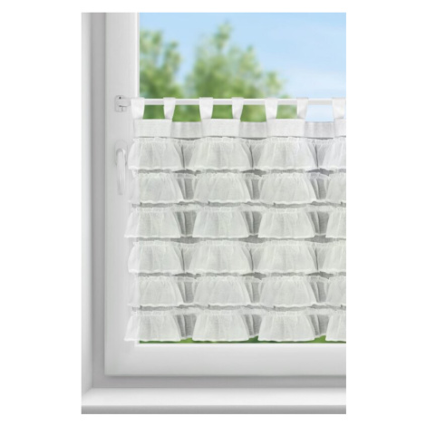 ArtFir Krátká záclona LILY 2 PU | bílá 150 x 70 cm