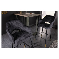 LuxD Designová barová židle Laney antracitový samet
