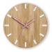 ModernClock Nástěnné hodiny Simple Oak hnědo-růžové