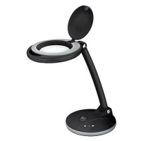 Goobay Stolní lampa s lupou, 100 mm, 3 dioprie, stmívatelné LED osvětlení 6 W, stojánek, černá