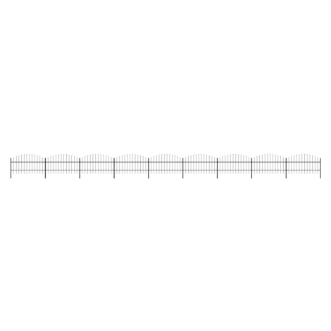 vidaXL Zahradní plot s kopím nahoře ocelový 1603,5 x 100 cm černý