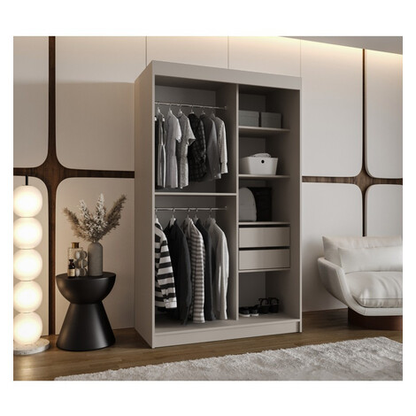 Šatní skříň s posuvnými dveřmi se zrcadlem Rossa 120 cm - Abiks Meble