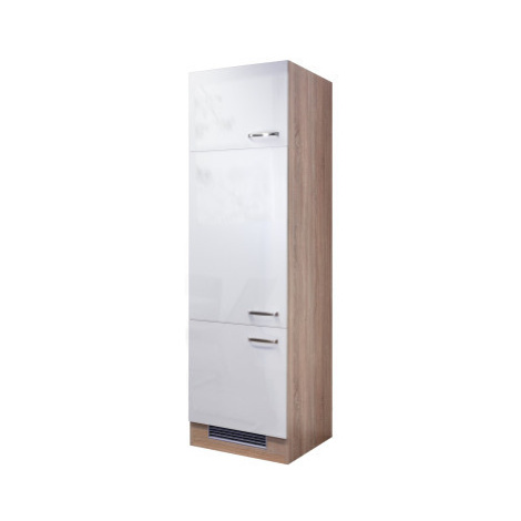 Kuchyňská skříň pro vestavnou lednici Valero GIT60, dub sonoma/bílý lesk, šířka 60 cm Asko