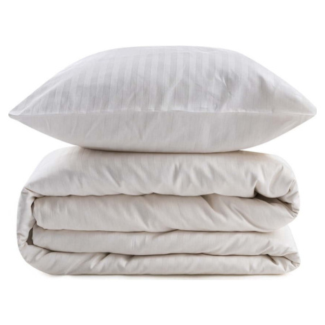 Krémové povlečení na jednolůžko z bavlněného saténu 140x200 cm Lilyum – Mijolnir