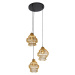 Orientální závěsná lampa zlatá kulatá 3-světelná - Vadi
