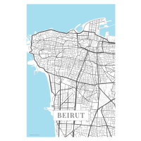 Mapa Beirut white, 26.7x40 cm