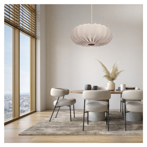 Skandinávská závěsná lampa CAFEE' s béžovým stínidlem ve stylu frappé 66 cm - moderní stropní os CANDELLUX