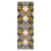 Flair Rugs koberce Běhoun Hand Carved Nimbus Grey/Ochre - 80x230 cm