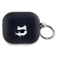 Karl Lagerfeld PU Embossed Choupette Head Pouzdro pro AirPods 3 Black