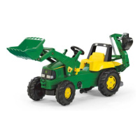 Rollytoys Šlapací traktor Rolly Junior John Deere s bagrem a nakladačem