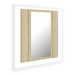 Shumee LED Koupelnová skříňka se zrcadlem - dub sonoma, 40 × 12 × 45 cm