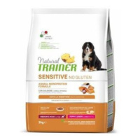 Natural Trainer No gluten puppy&junior medium/maxi losos granule 3 kg