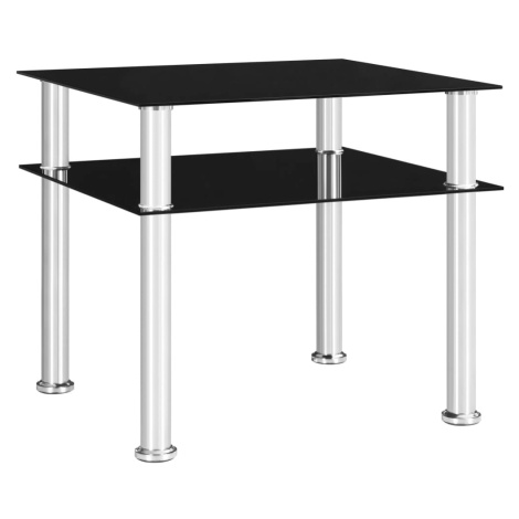 vidaXL Odkládací stolek černý 45 x 50 x 45 cm tvrzené sklo