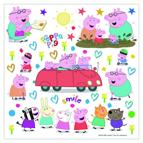 Samolepící dekorace Peppa Pig Car, 30 x 30 cm