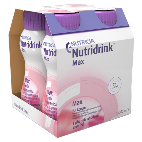 Nutridrink Max s příchutí jahodovou 4x300 ml