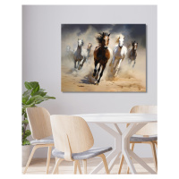 Obrazy na stěnu - Stádo běžících koní Rozměr: 40x50 cm, Rámování: vypnuté plátno na rám