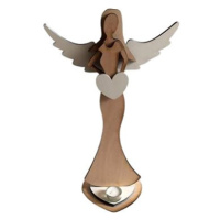 Anděl dřevěný 50 cm se svíčkou
