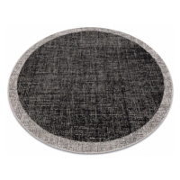 Koberec SIZAL FLOORLUX kruh 20401 Ramka černý / stříbrný